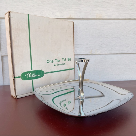 Vintage Other - Vintage MCM Milbern One Tier Tid Bit Serving Tray with Original Box
